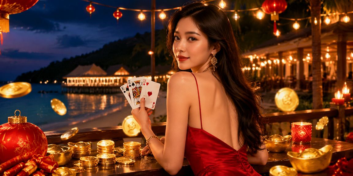 Suasana permainan kad di Langkawi menggambarkan keseronokan bermain dalam talian bersama gdlotto.